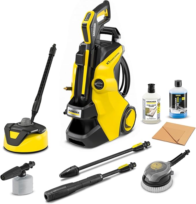 Kärcher K5 Power Control Car & Home Pressure Washer(SMART CONTROL), pressure: max. 145 bar, flow rate: 500 l/h, area: 40 m²/h, water filter, 13 kg, high-pressure gun, dirt blaster, spray lance, Home Kit, Car Kit