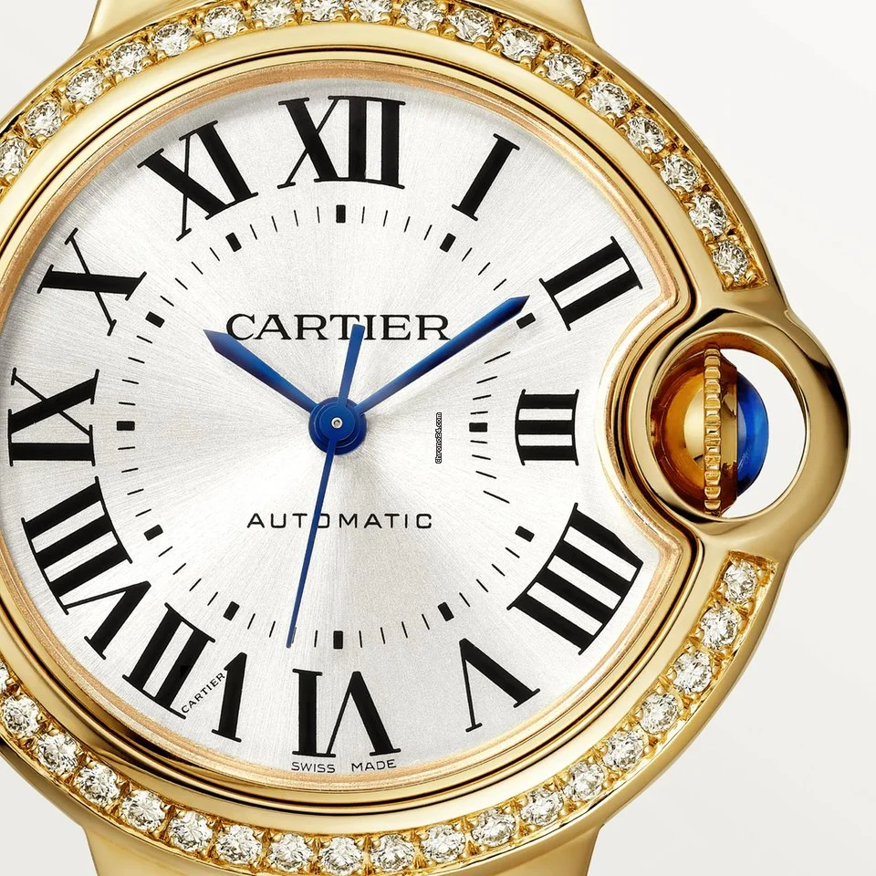 Cartier Ballon Bleu 33mm 18K Yellow Gold & Diamonds Lady’s Watch, WJBB0040