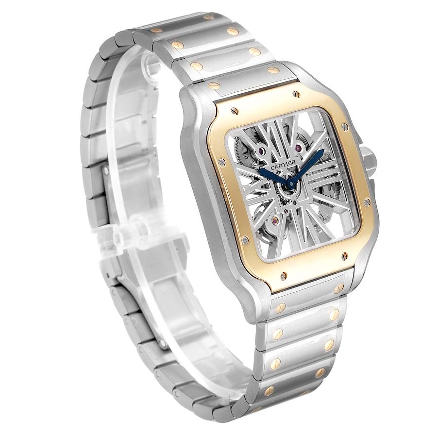 Cartier Santos Skeleton Stainless Steel & Yellow Gold Men’s Watch, WHSA0019