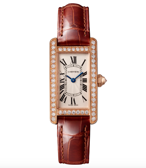 Cartier Tank Américaine Small Model 18K Rose Gold & Diamonds Ladies Watch, WJTA0028