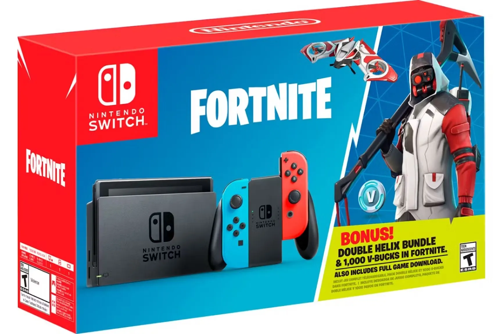 Nintendo Switch Fornite Double Helix Console Bundle HACSAP3C1 Blue/Red