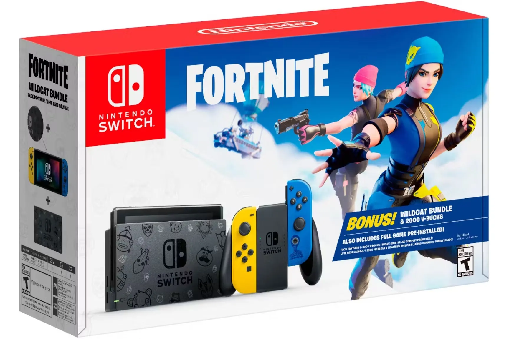 Nintendo Switch Fortnite Wildcat Console Bundle HADSKFAGE