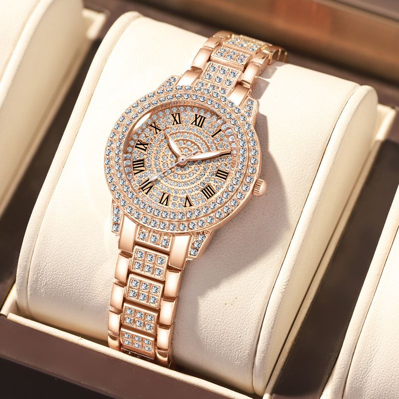 Women's Full Diamond Roman Pattern Watch