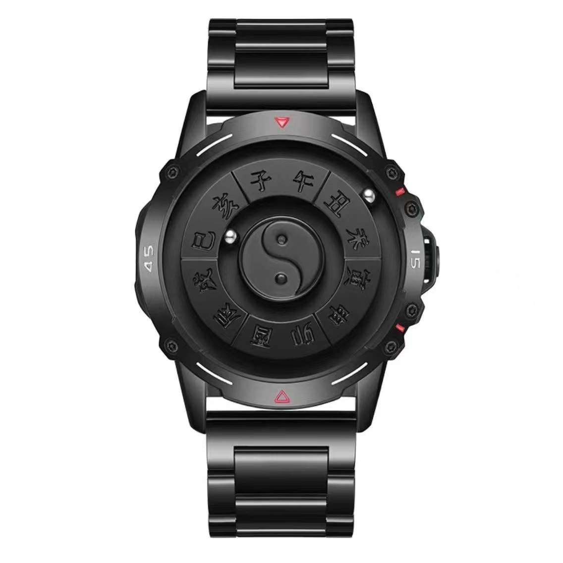 Black technology magnetic men's watches new concept of personalized creative levitation twelve hours gossip men's watches