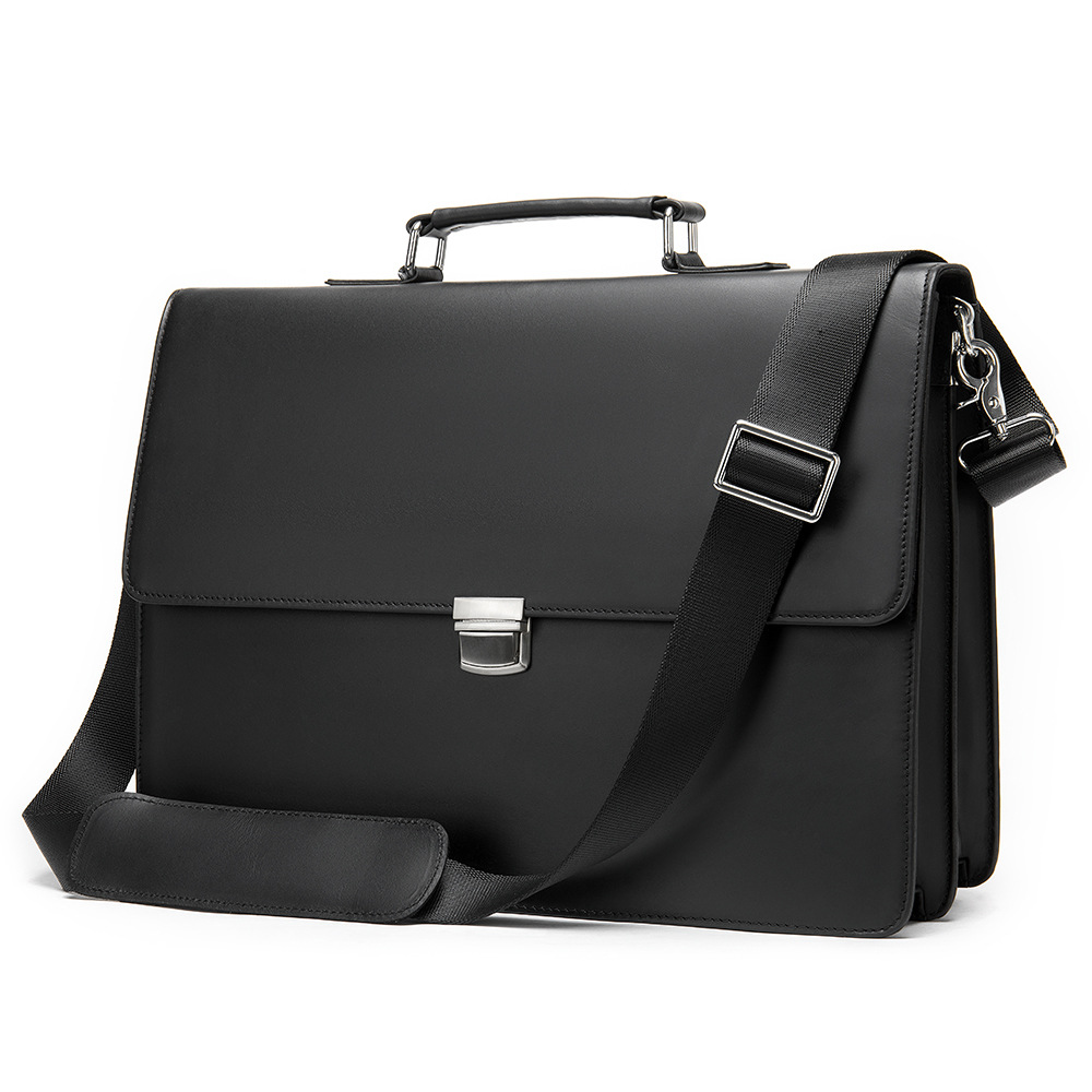 Men's Briefcase Leather Business Bag Casual Shoulder Crossbody Bag Cowhide Tote Computer Bag