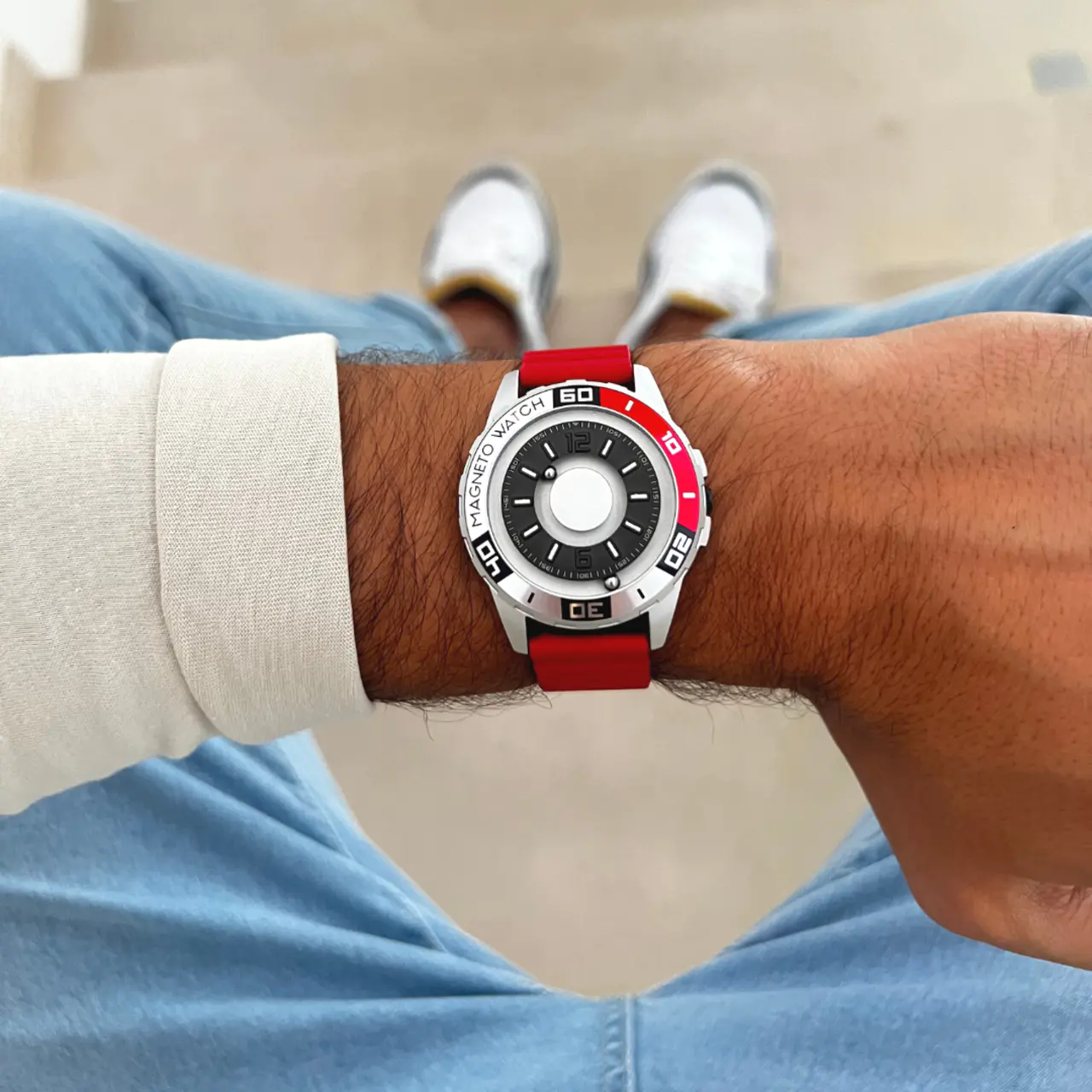 Uranus Red synthetic leather magnetic red