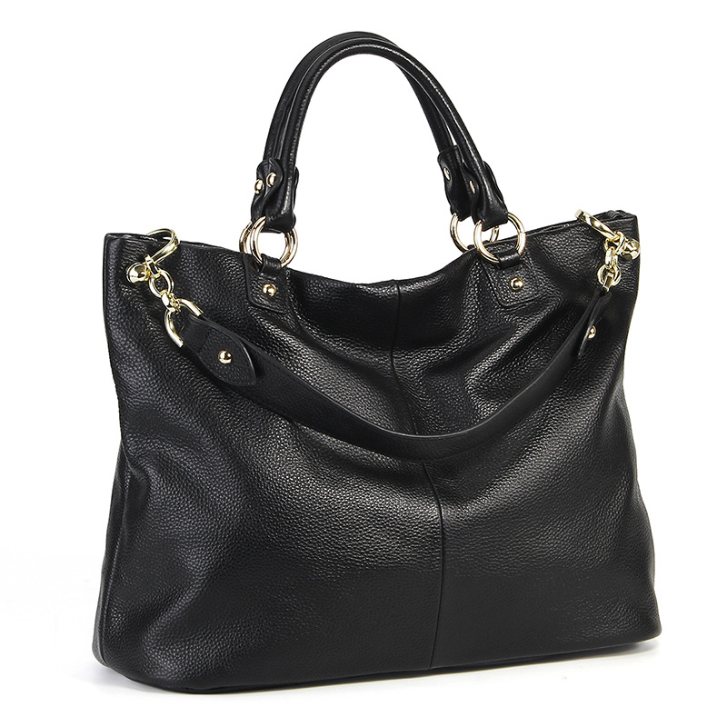Women's head layer cowhide large capacity handheld shoulder bag Europe and the United States fashion bags