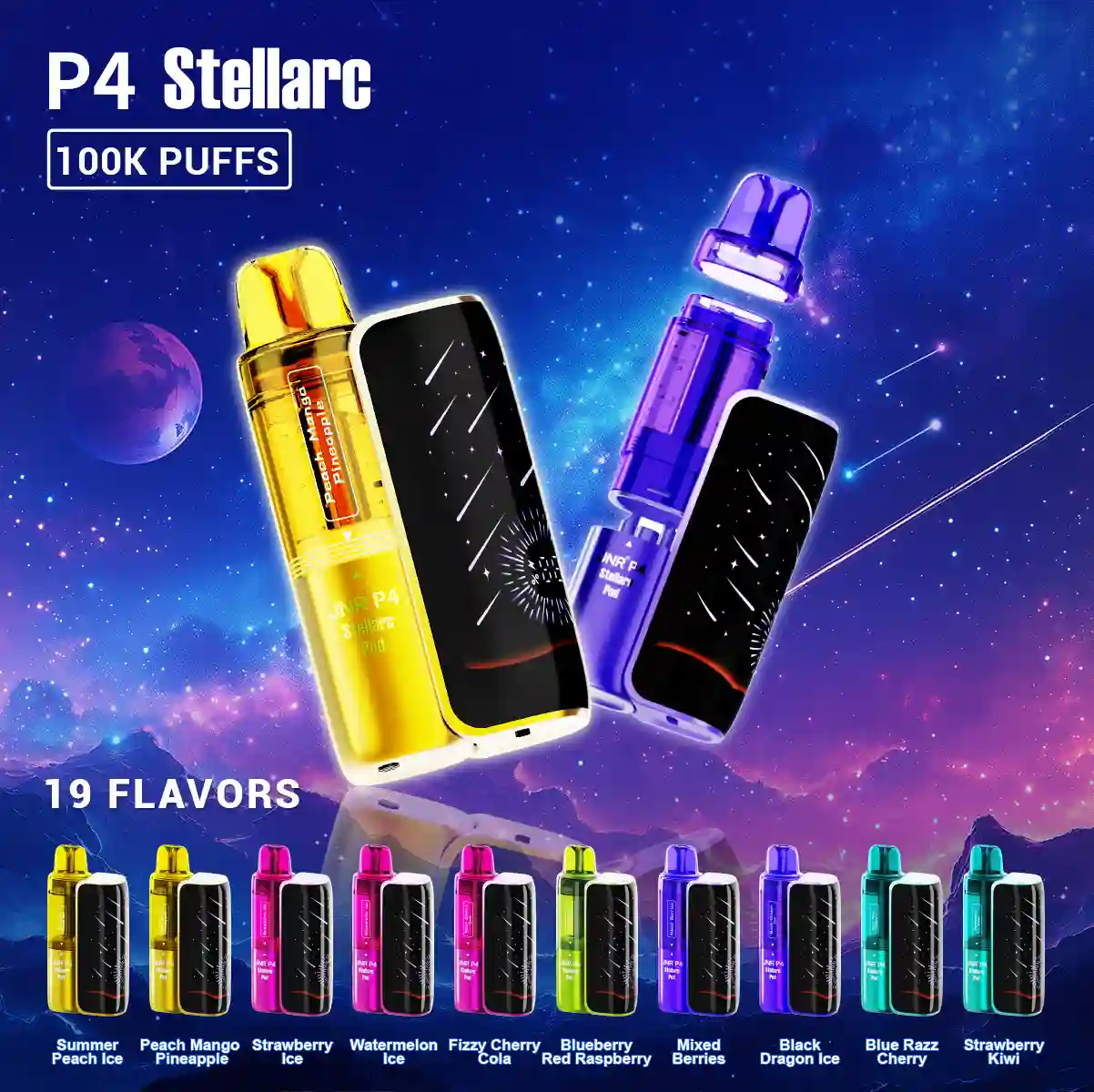 JNR Vape P4 Stellarc 100K Puffs Kit - Refillable & Replaceable Pod Vape