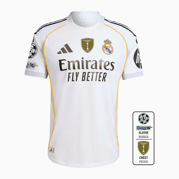 (15 Champions League + Intercontinental)2025/2026 Real Madrid Home 1:1 Thai Quality