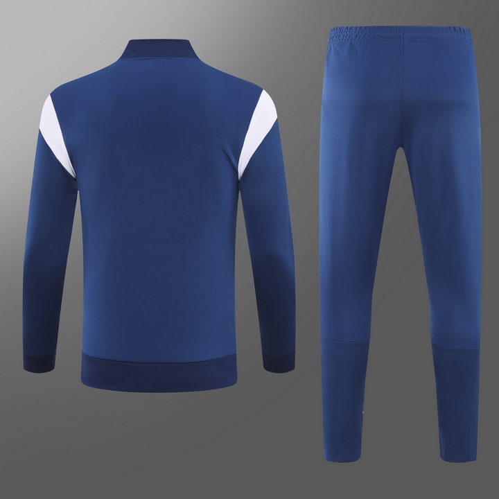 2023/2024 Manchester City Long Zipped Jacket Navy Blue Football Shirt Set