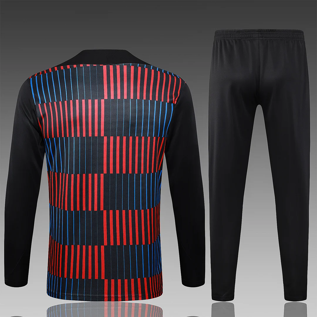 2024/2025 Barcelona Half-Pull Training Wear Black Football Shirt Kids Size