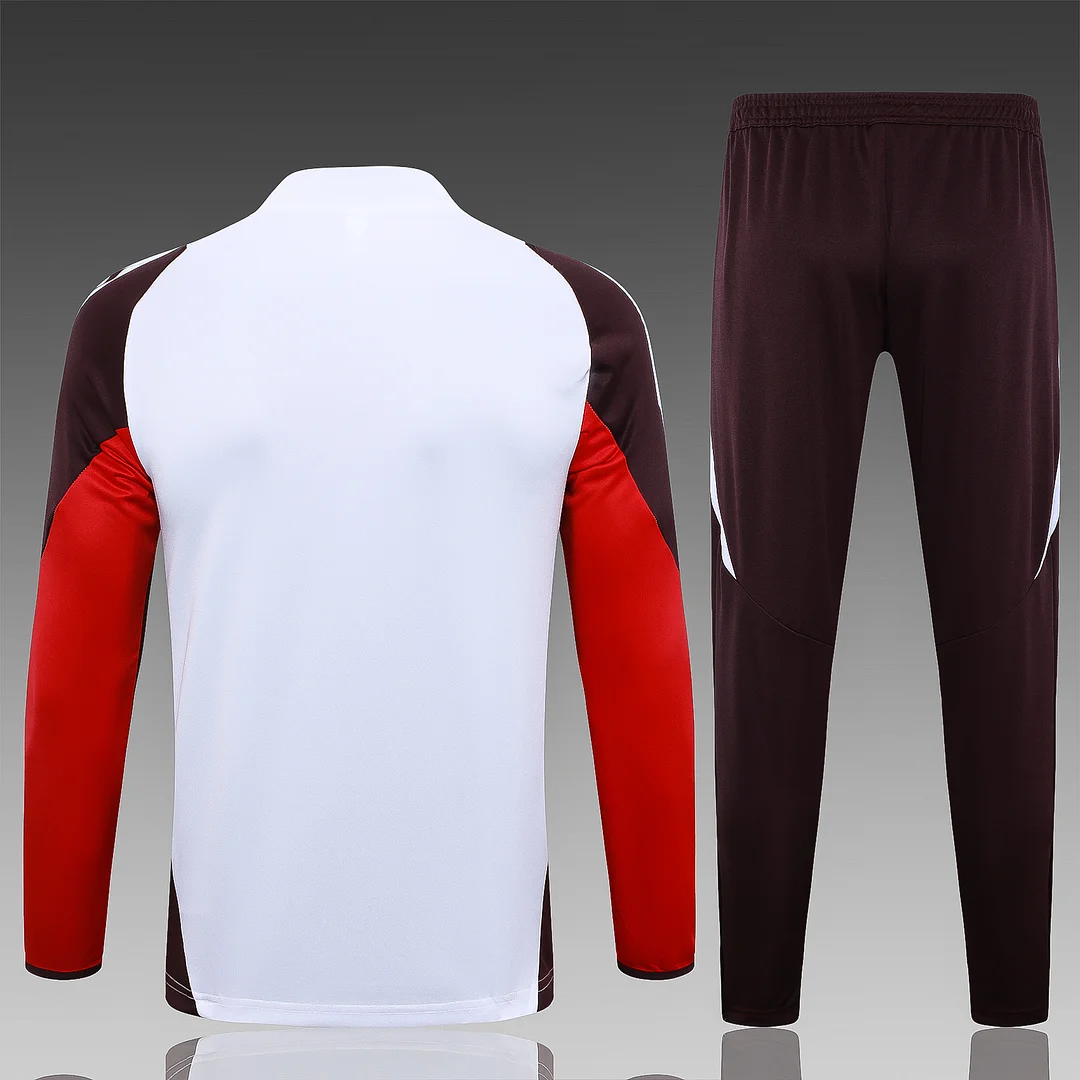 2024/2025 Bayern Munchen Half-Pull Training Wear White Football Shirt Kids Size