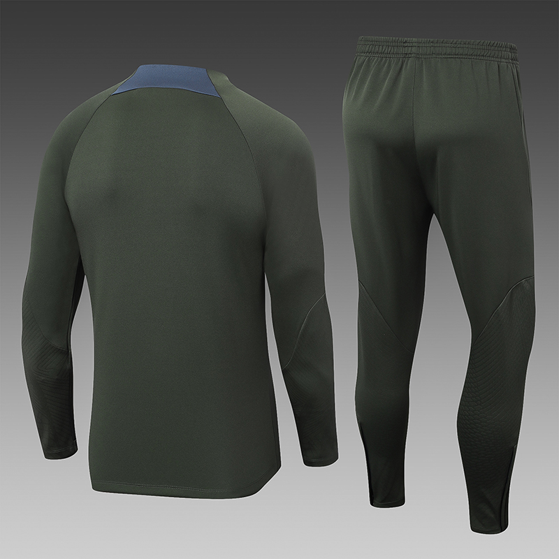 2023/2024 Paris Saint-Germain Half-Pull Training Suit Green Football Shirt Set