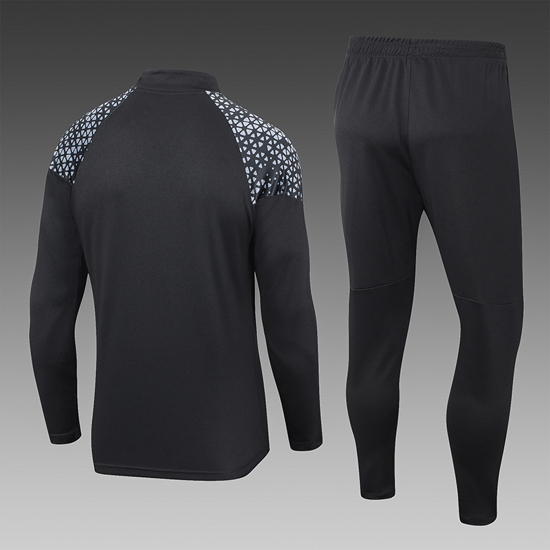 2023/2024 Olympique Marseille Half-Pull Training Suit Black Football Shirt Set