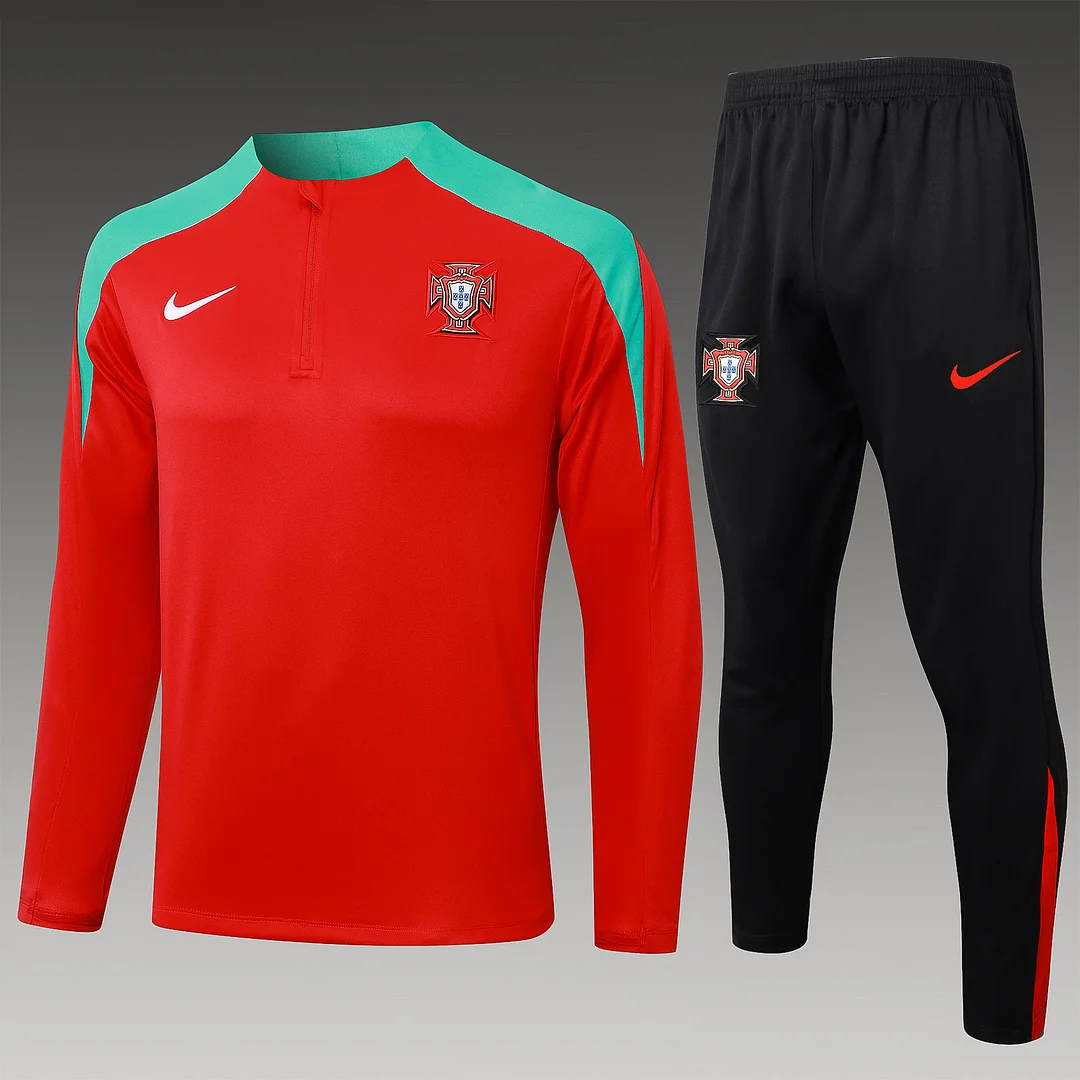 2024/2025 Portugal Half-Pull Training Wear Black Football Shirt Kids Size