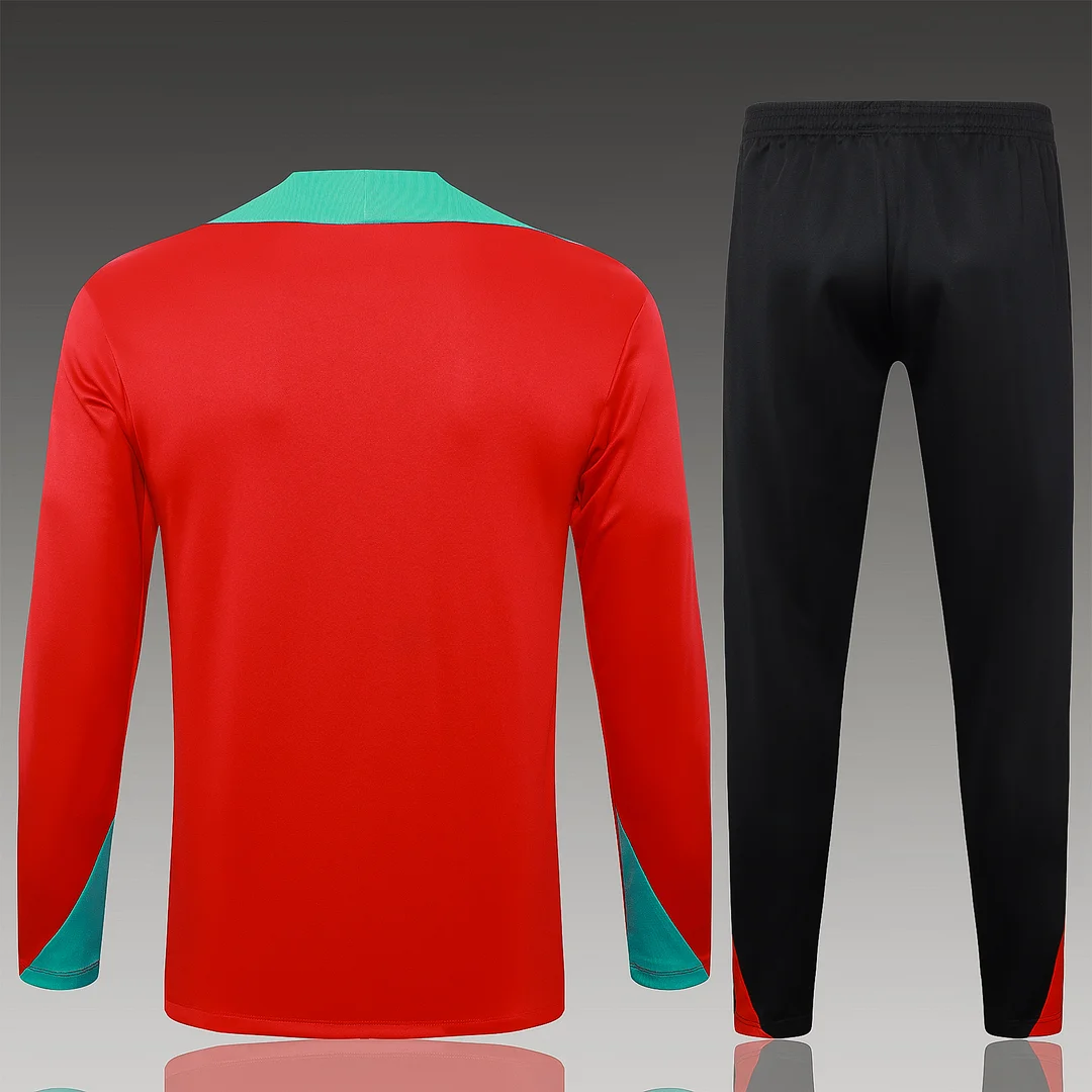 2024/2025 Portugal Half-Pull Training Wear Black Football Shirt Kids Size