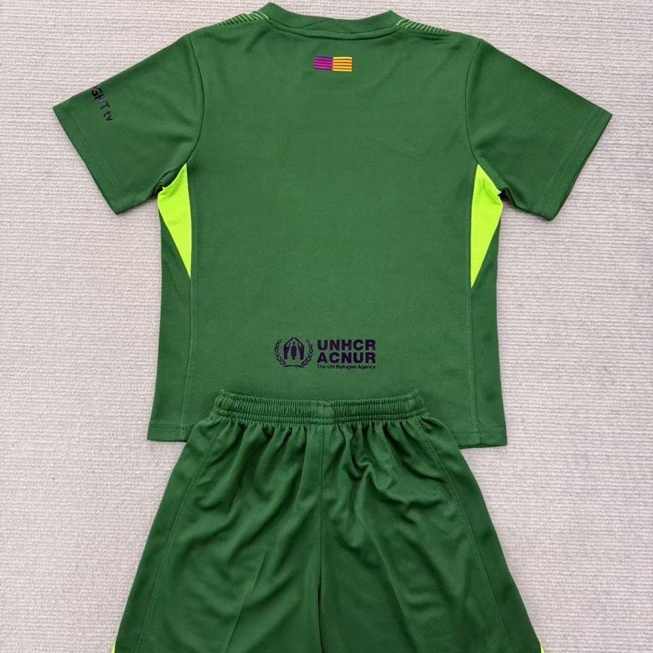 2025/2026 Barcelona GoalkeeperFootball Shirt Kids Size 1:1 Thai Quality