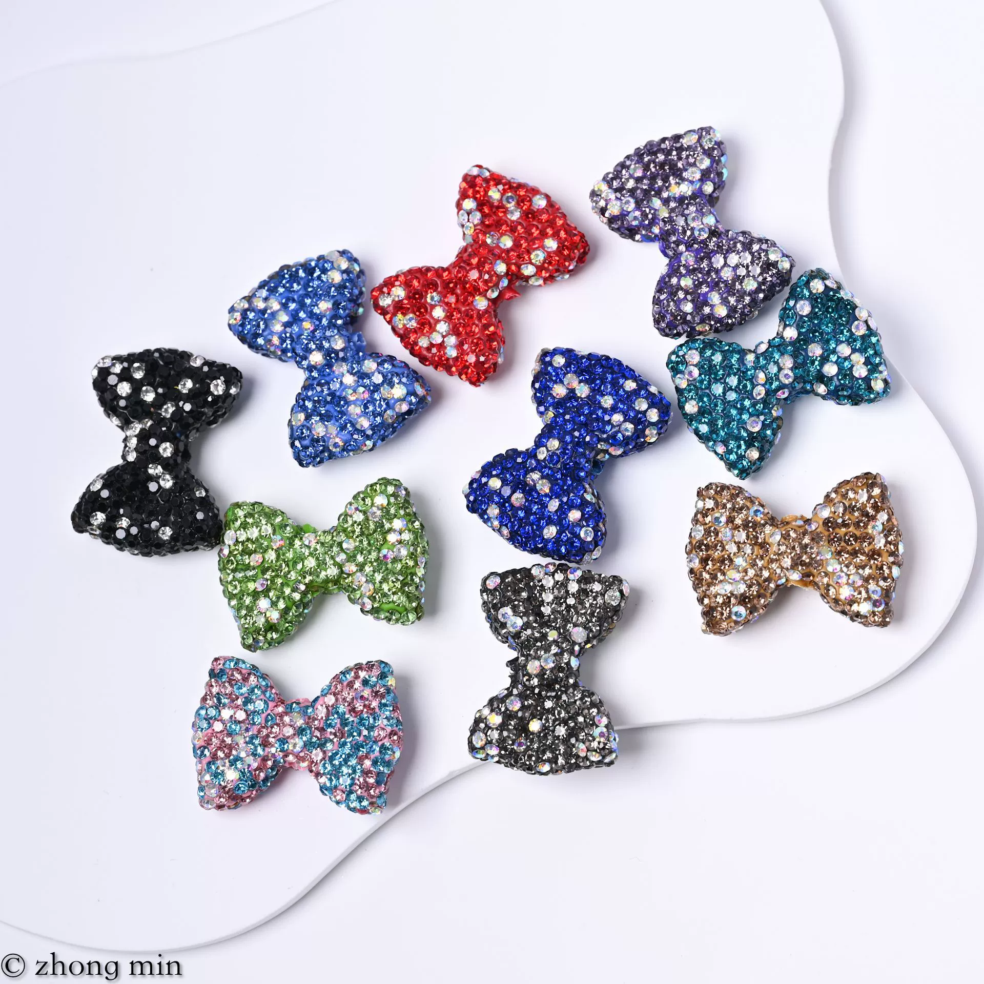 MID-Sparkling Rhinestone Bows 30MM*22MM