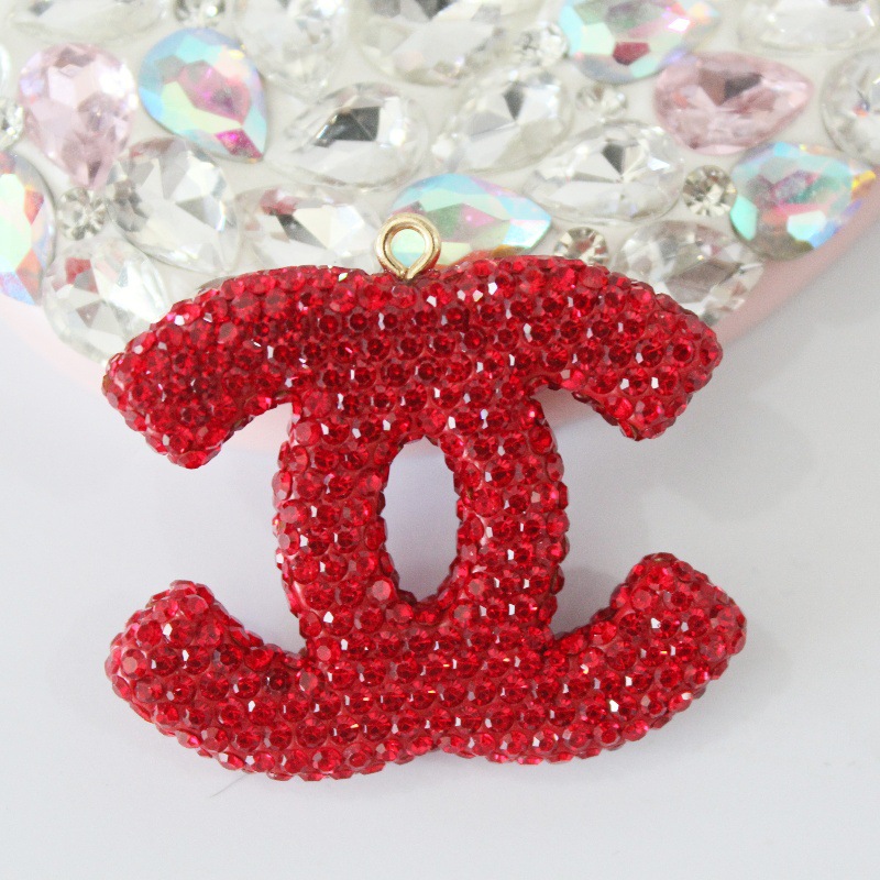 Large CC With Diamonds charms 50MM*45MM