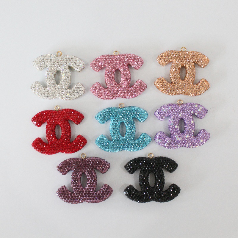 Large CC With Diamonds charms 50MM*45MM