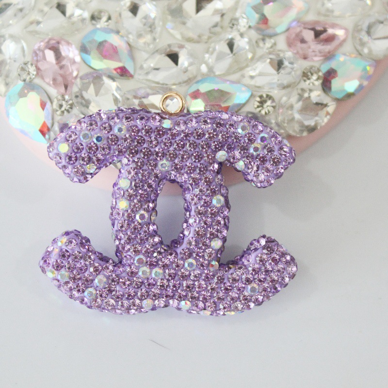 Large CC With Diamonds charms 50MM*45MM