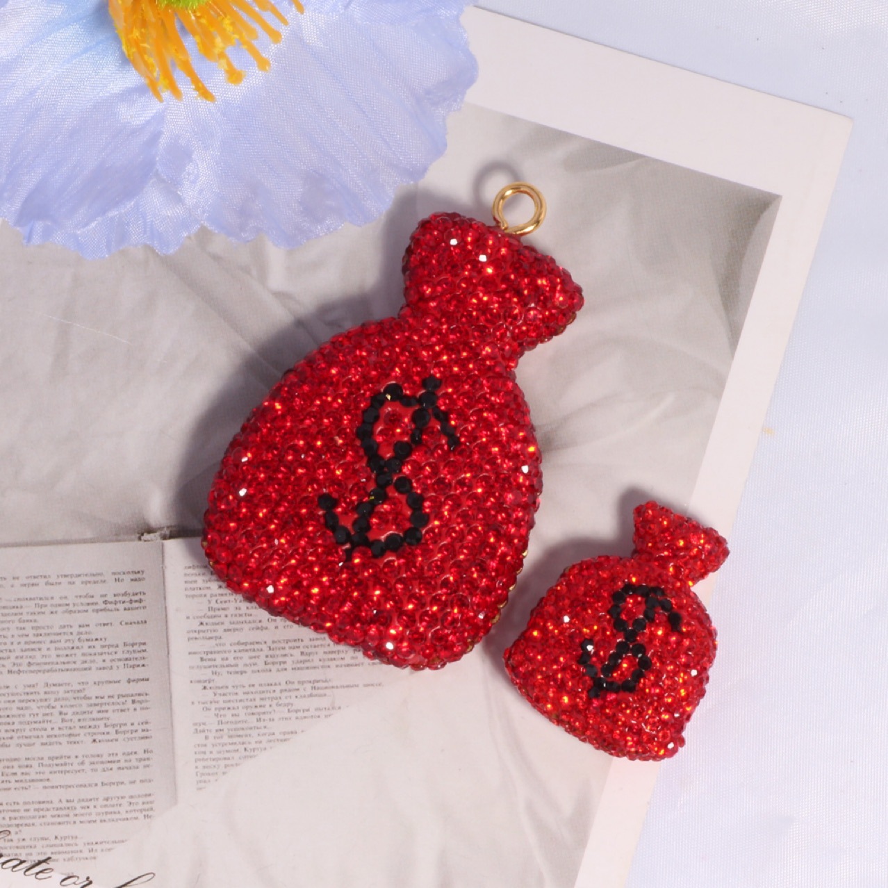 Dollar Sign With Diamonds 32MM*24MM