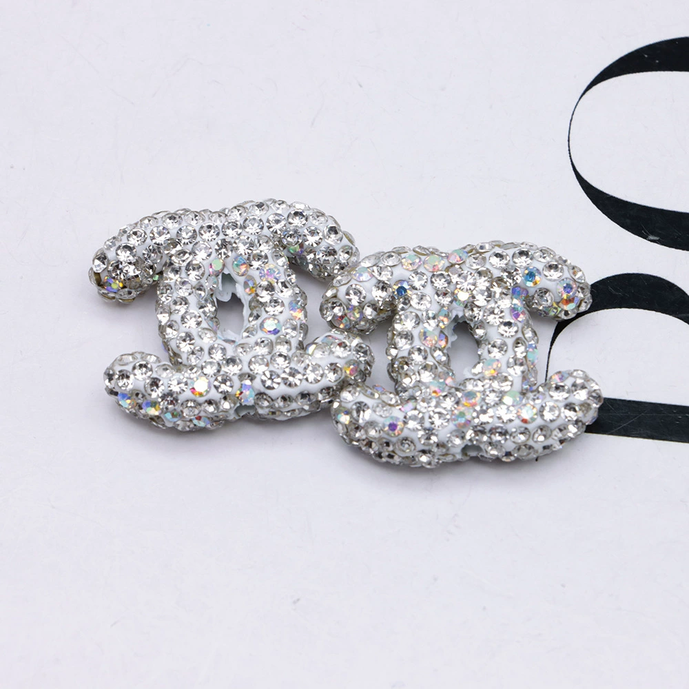 MID SIZE-C-Rhinestone Double C 23MM*21MM