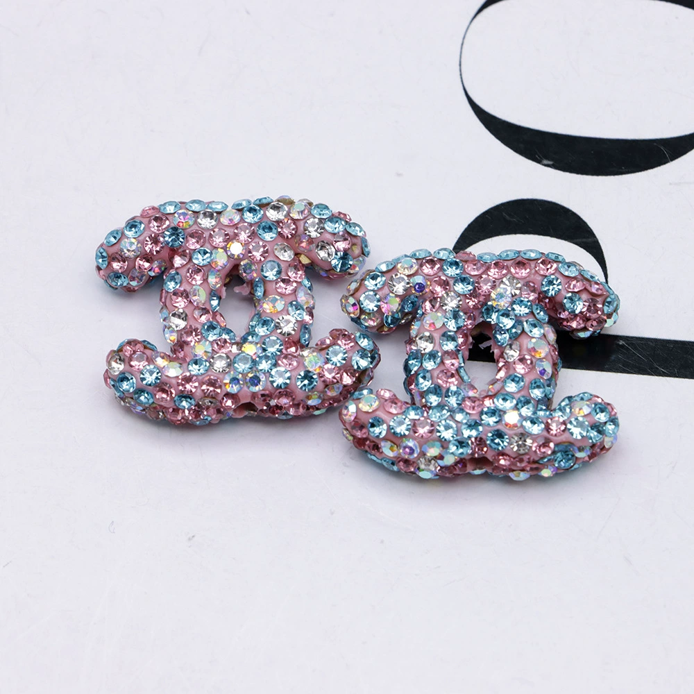 MID SIZE-C-Rhinestone Double C 23MM*21MM