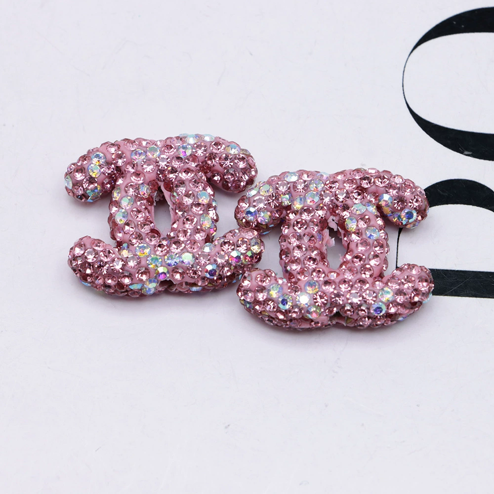MID SIZE-C-Rhinestone Double C 23MM*21MM