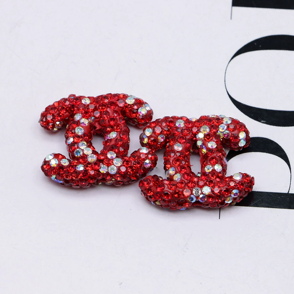 MID SIZE-C-Rhinestone Double C 23MM*21MM