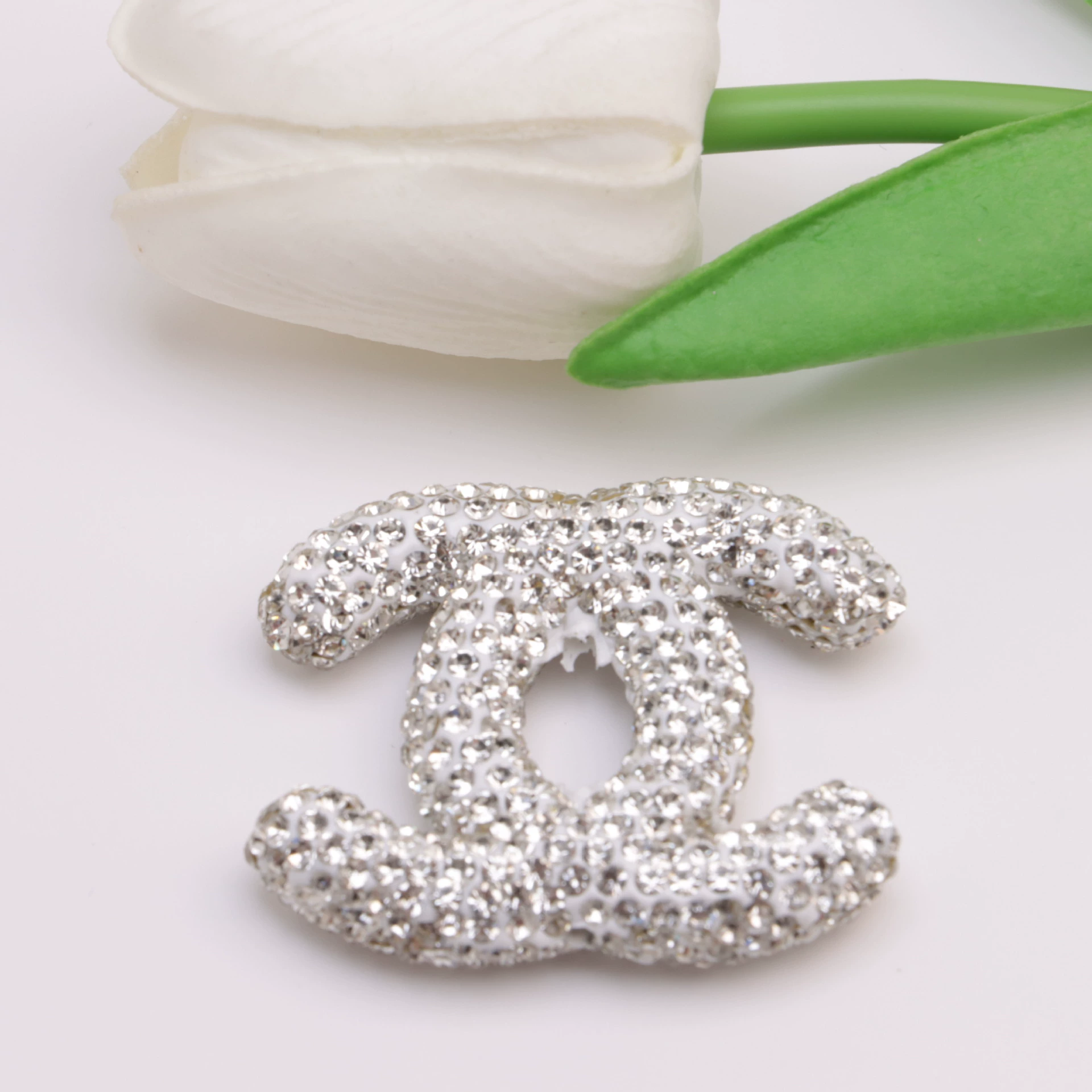 Large CC Ceramic Rhinestones charms with little box 48MM*40MM