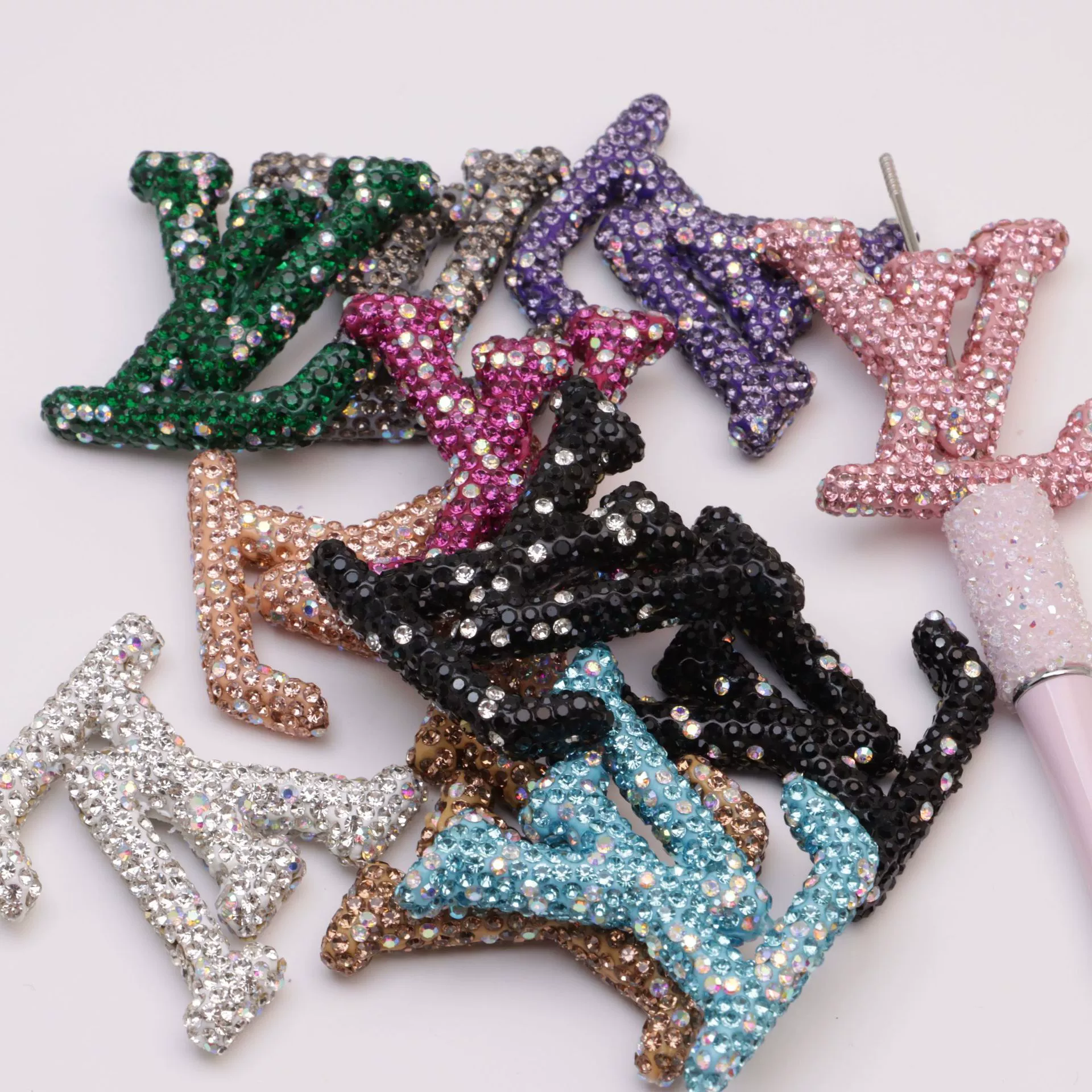 Large L-Ceramic Rhinestones charms with little box 48MM*40MM