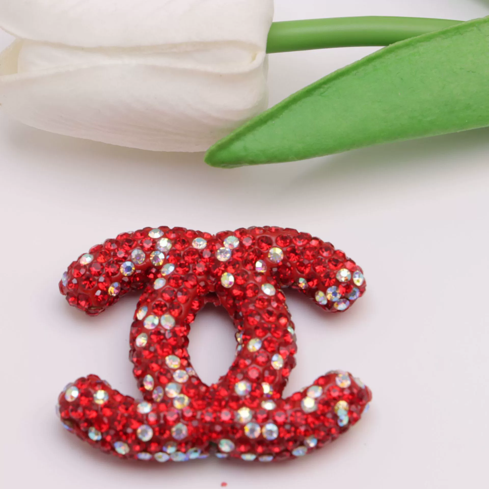 Large CC Ceramic Rhinestones charms with little box 48MM*40MM