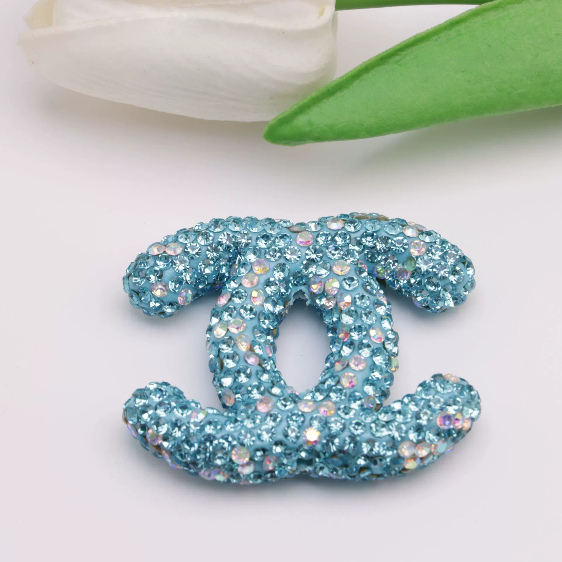 Large CC Ceramic Rhinestones charms with little box 48MM*40MM