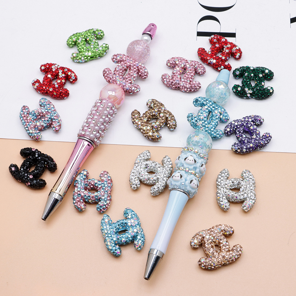 MID SIZE-C-Rhinestone Double C 23MM*21MM