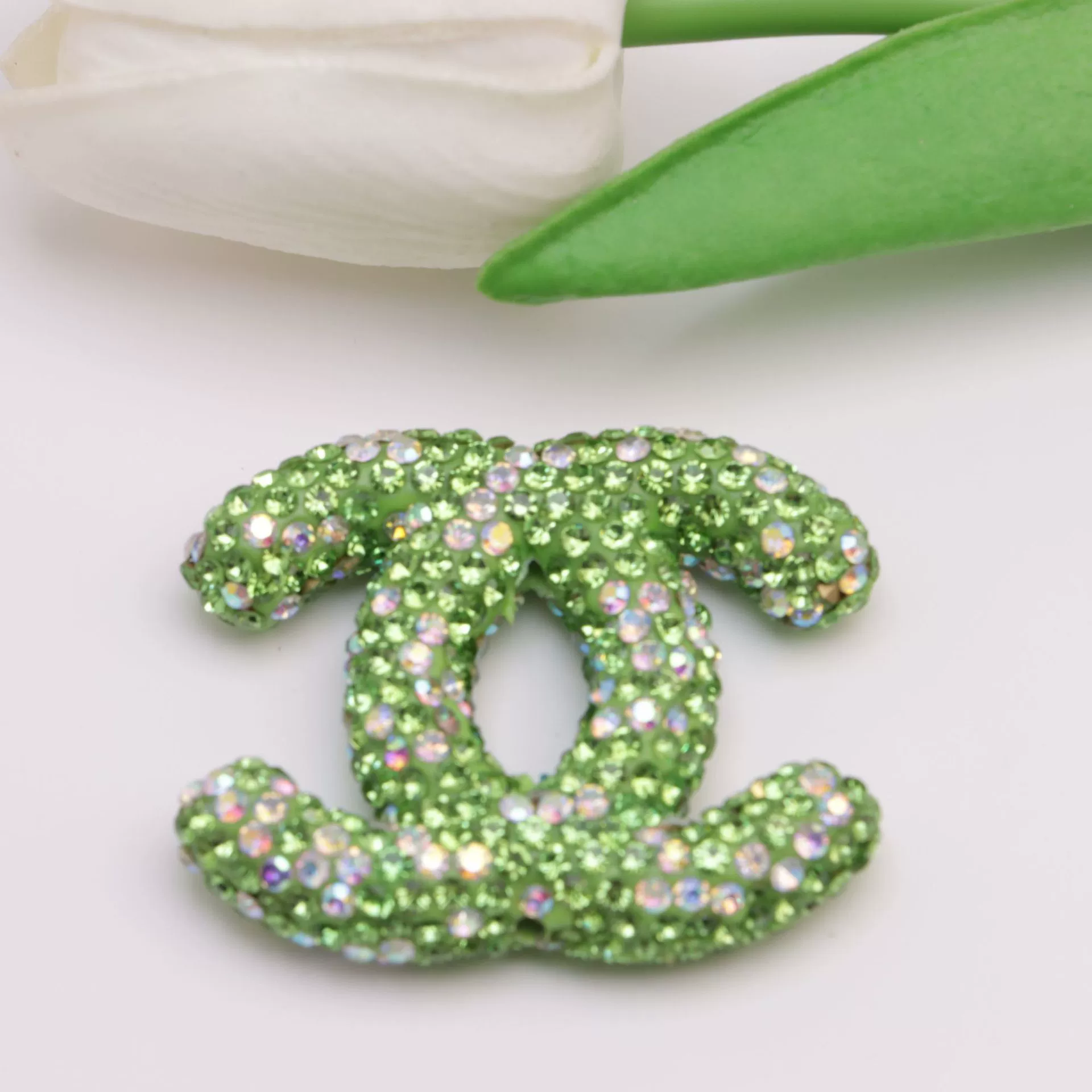 Large CC Ceramic Rhinestones charms with little box 48MM*40MM