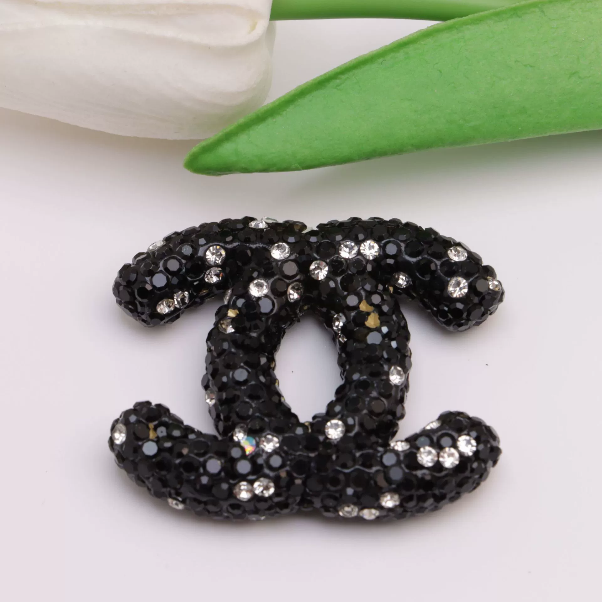 Large CC Ceramic Rhinestones charms with little box 48MM*40MM