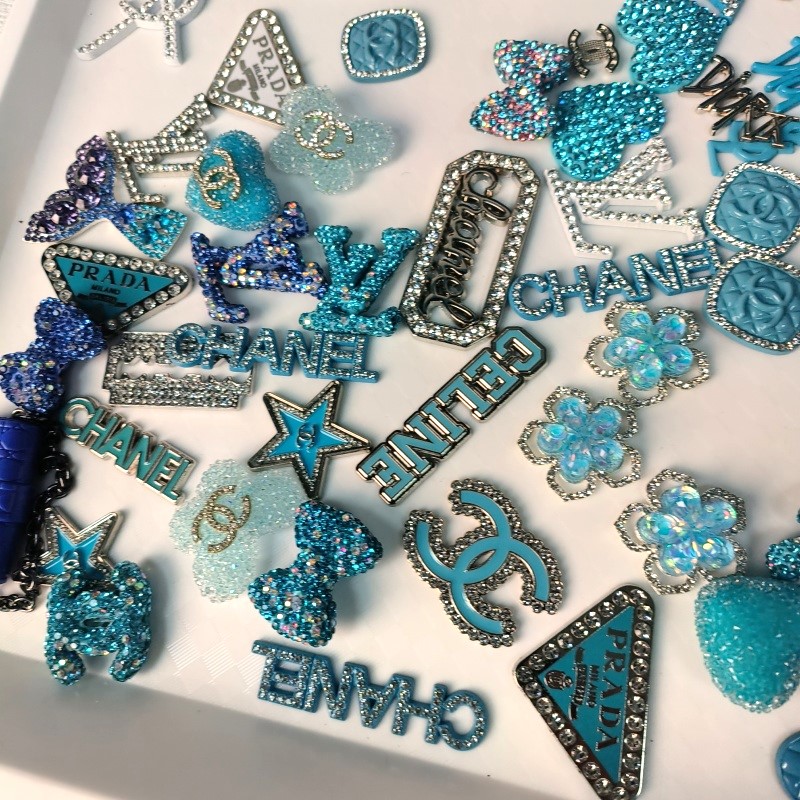 50-100PCS MIX Silver-Blue LUX CHARMS