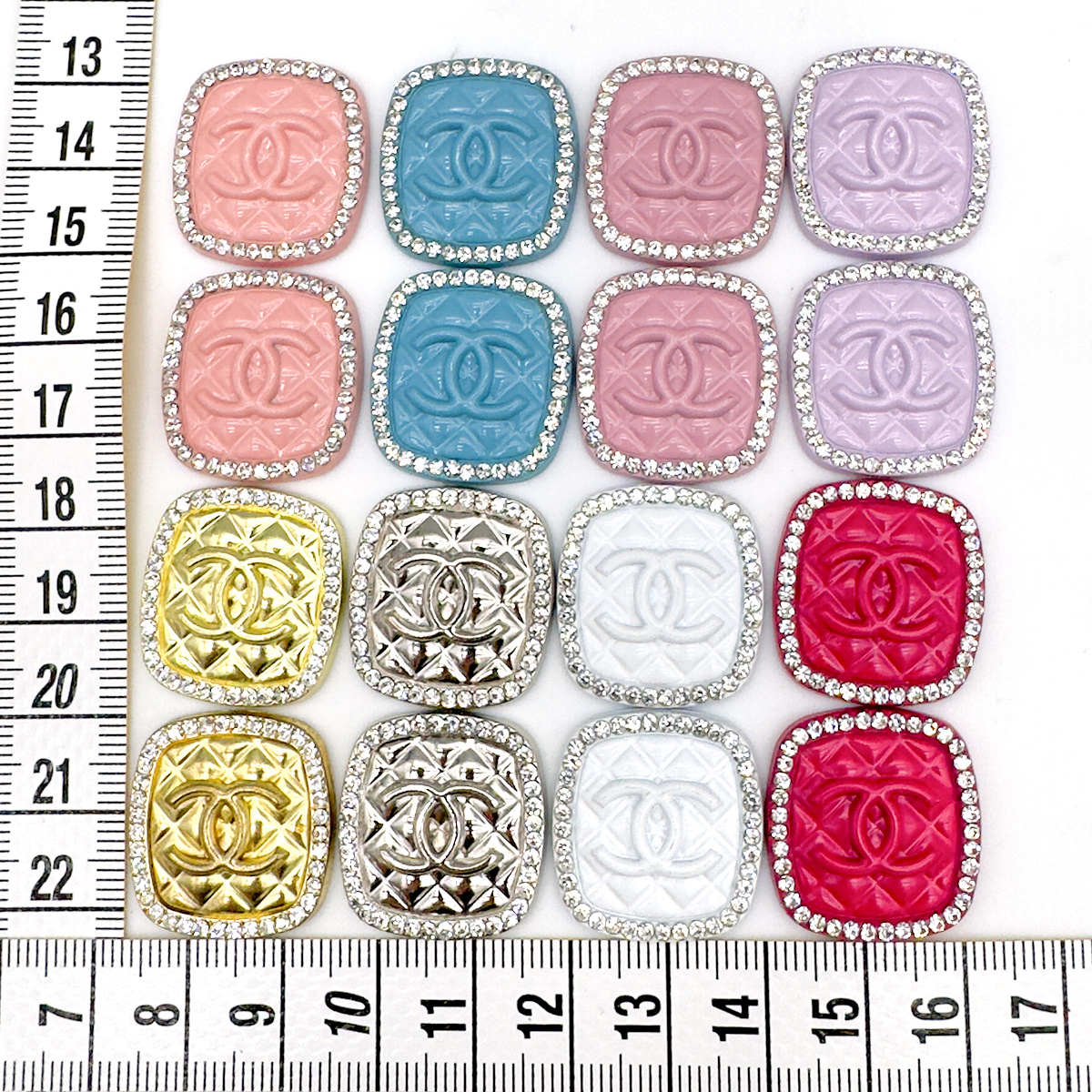 C-Square Double C With Diamonds 22MM*23MM