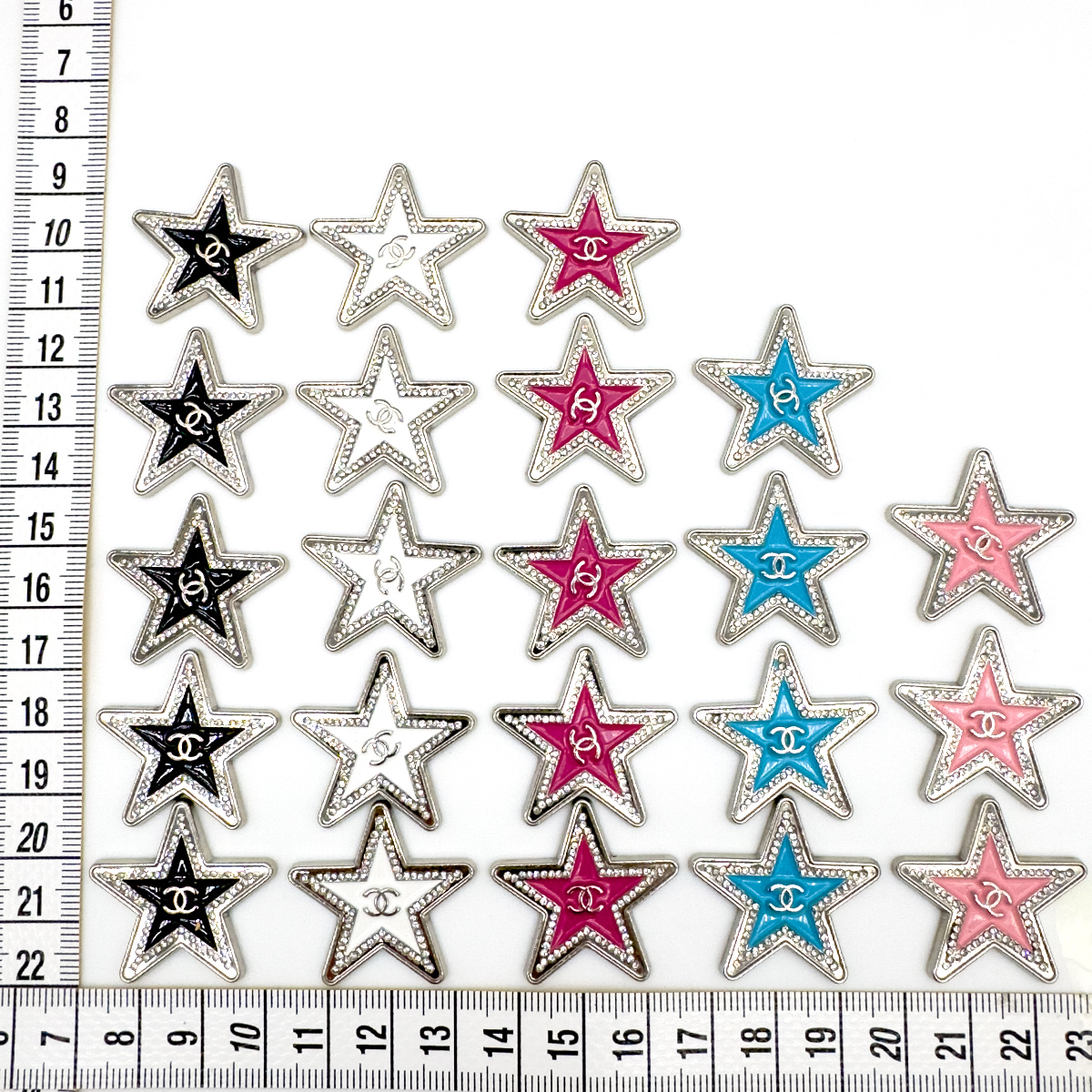 C- Pentagram With Diamonds Double C 30MM*30MM