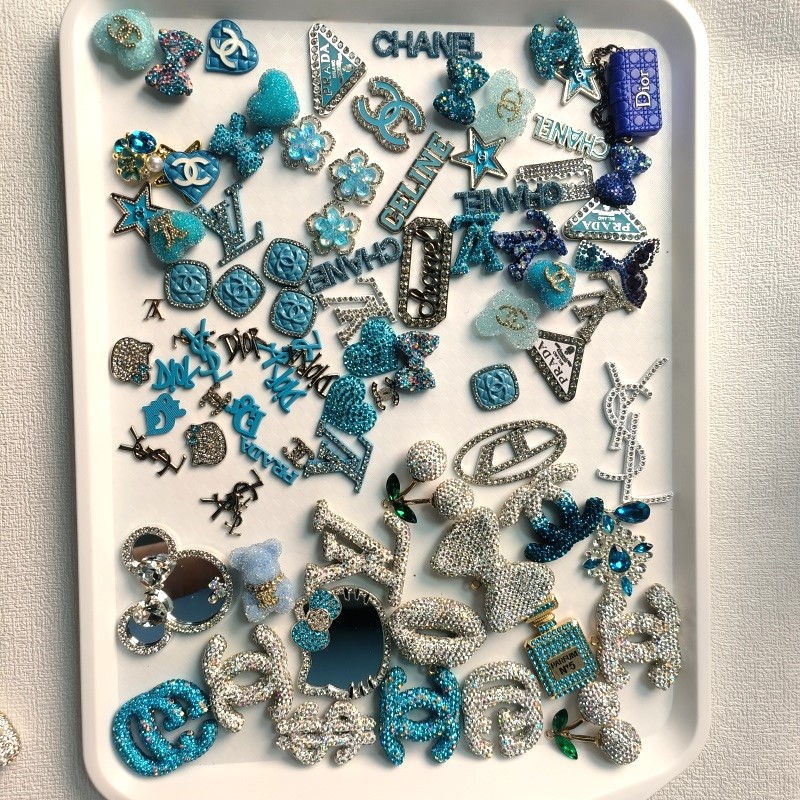 50-100PCS MIX Silver-Blue LUX CHARMS