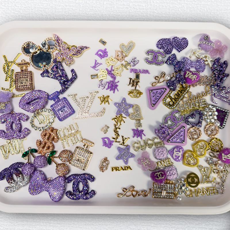 50-100PCS MIX Pueple-Gold LUX CHARMS