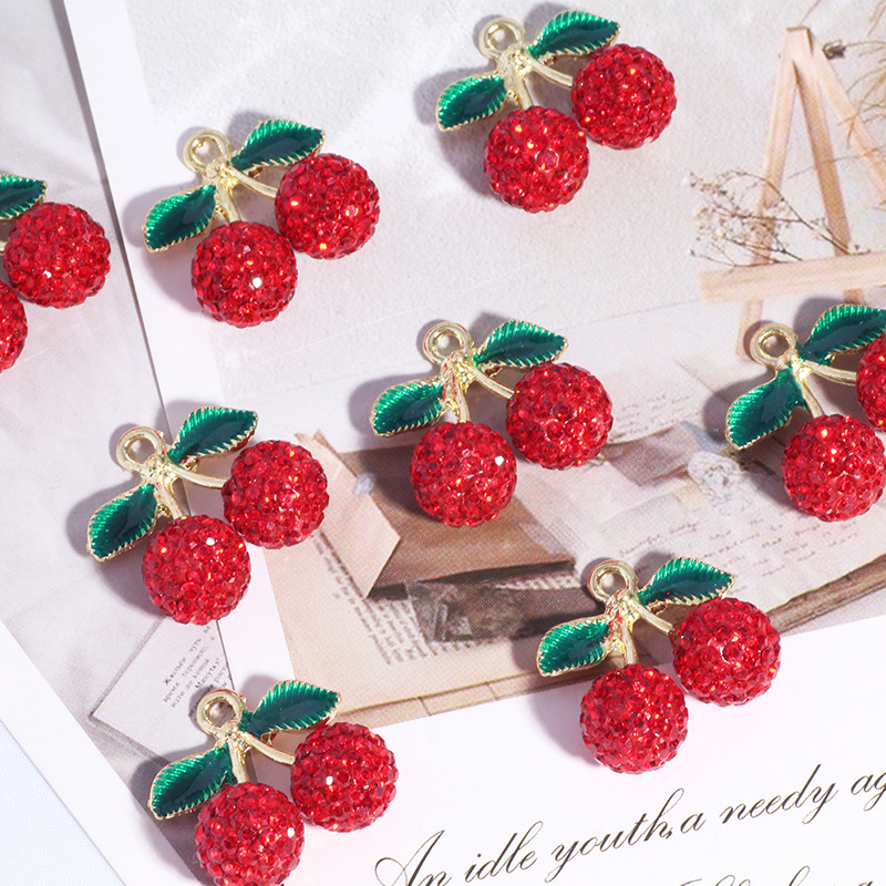 Small Size Cherry with diamonds 21MM*21MM