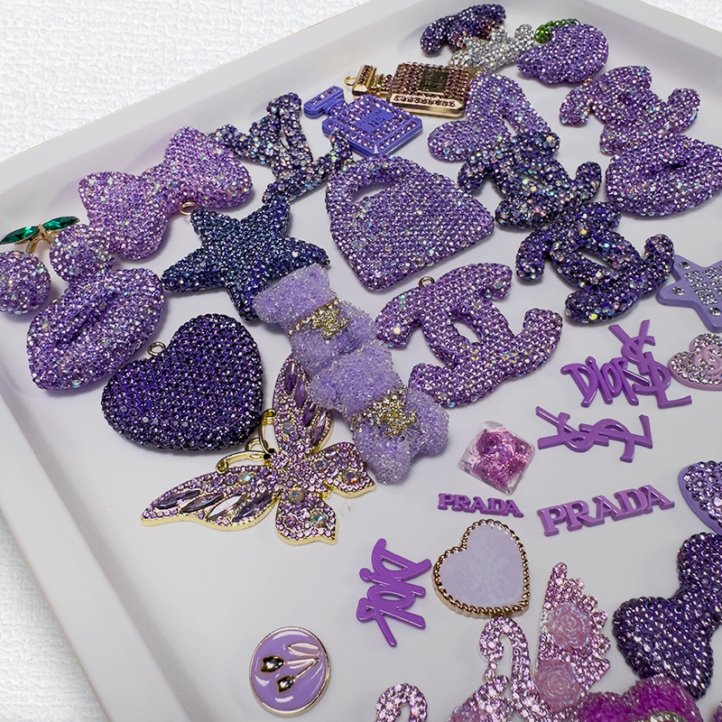 50-100PCS MIX Purple LUX CHARMS