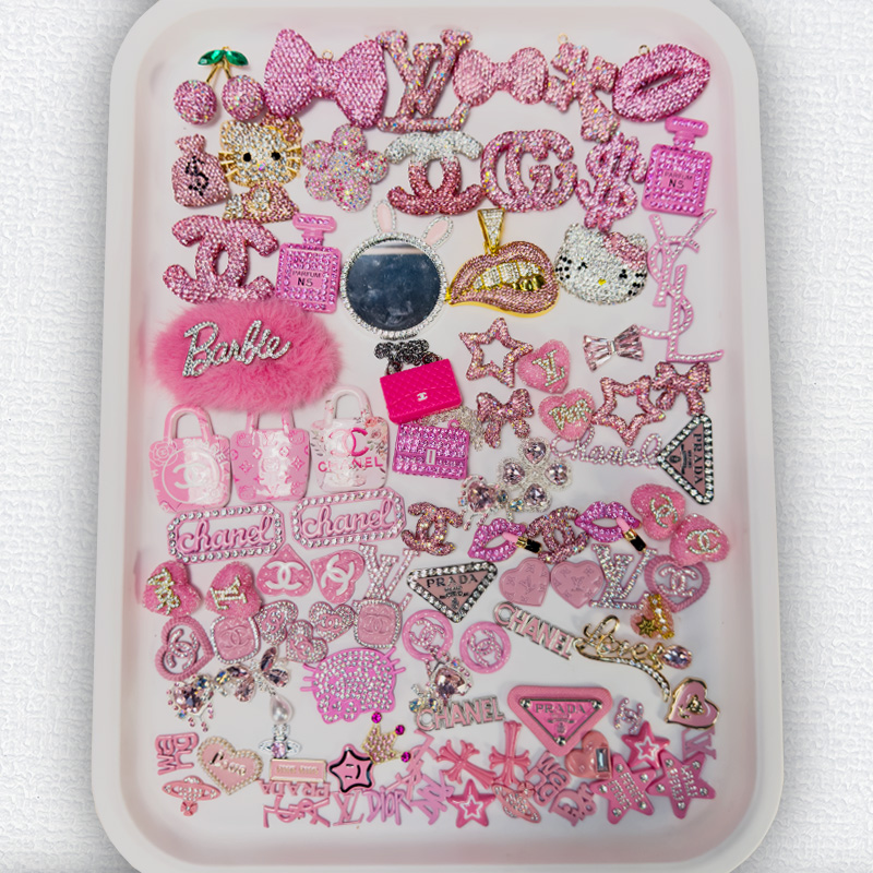 50-100PCS MIX PINK LUX CHARMS