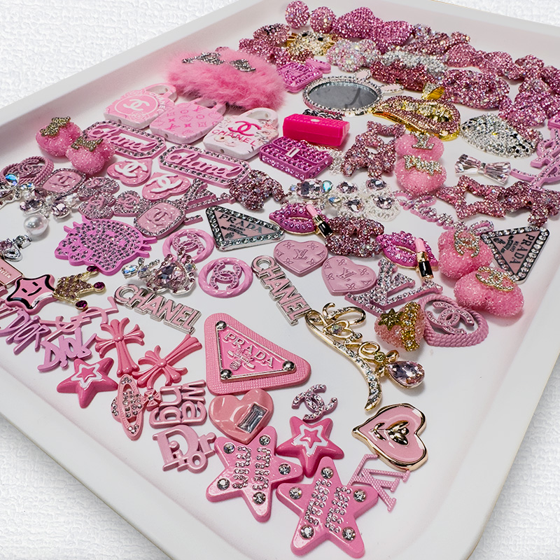 50-100PCS MIX PINK LUX CHARMS