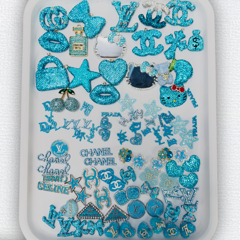 50-100PCS MIX Blue LUX CHARMS