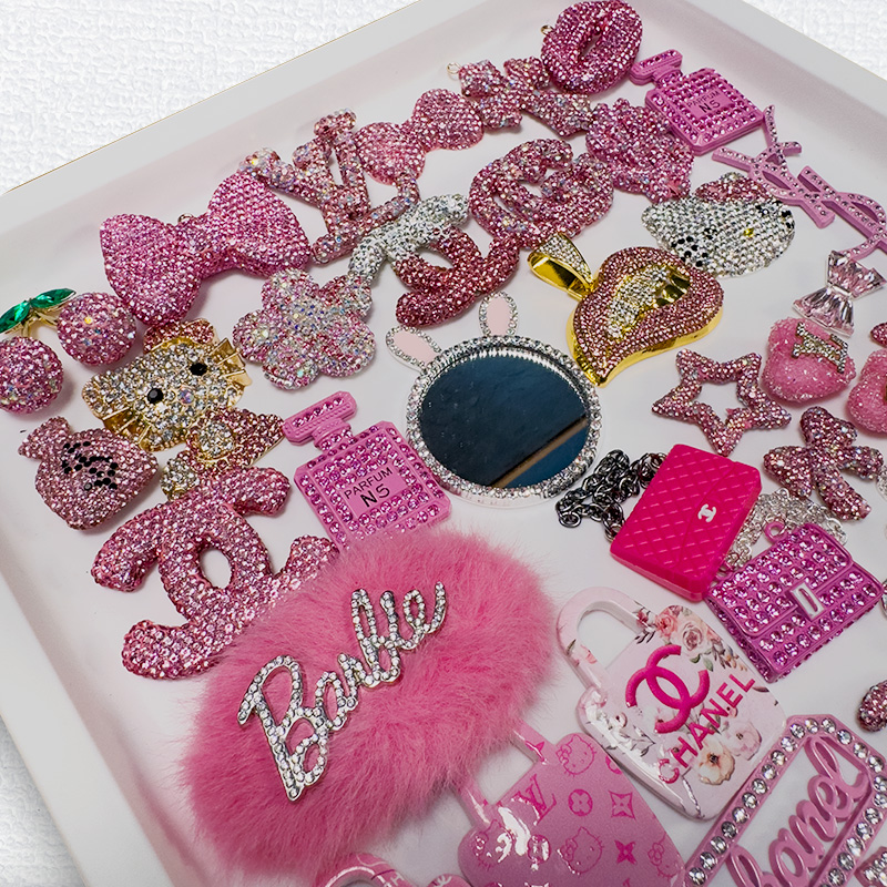 50-100PCS MIX PINK LUX CHARMS