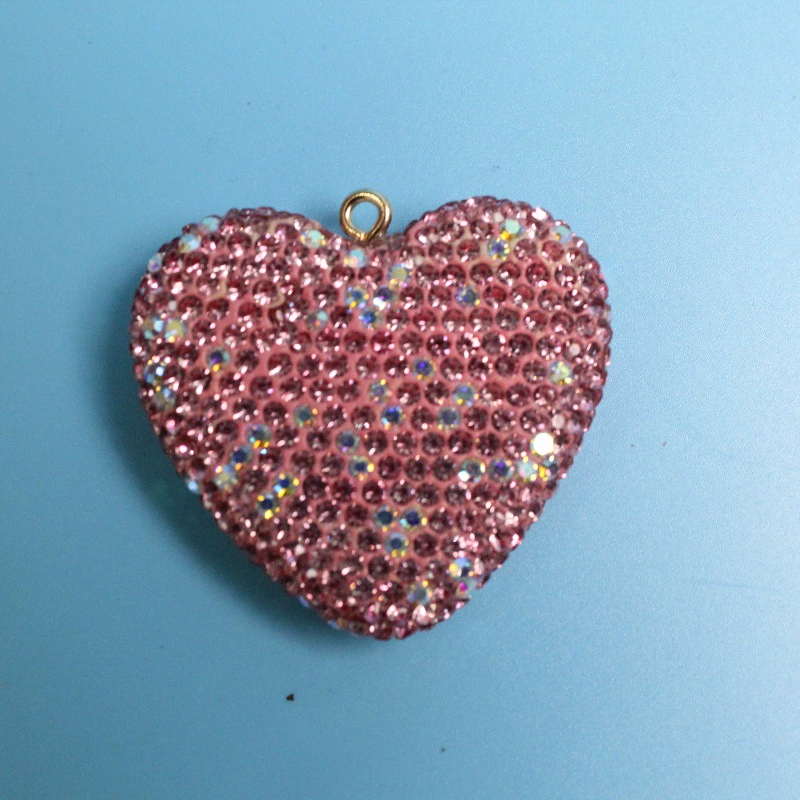 Love-shaped with diamonds 50MM*42MM