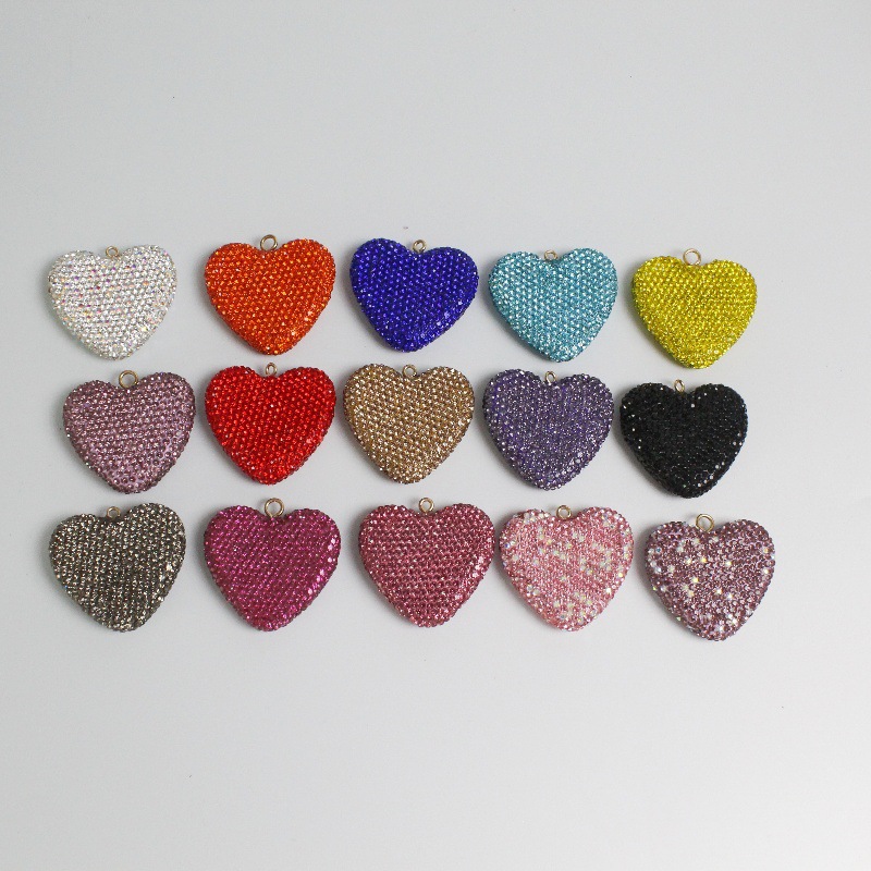 Love-shaped with diamonds 50MM*42MM